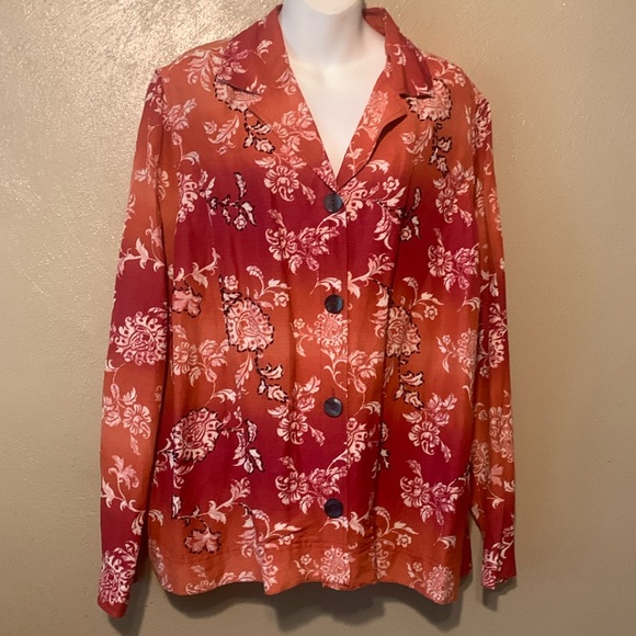 Marsh Landing Jackets & Blazers - #15 Marsh Landing orange red button jacket beaded detail